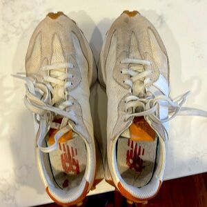 Women's White and Orange Sneakers